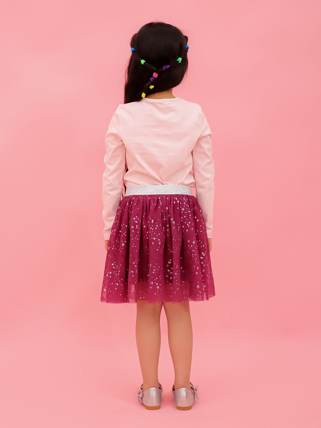 Top With Ruffle Tulle Hearts With Shimmer Skirt