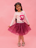 Top With Ruffle Tulle Hearts With Shimmer Skirt