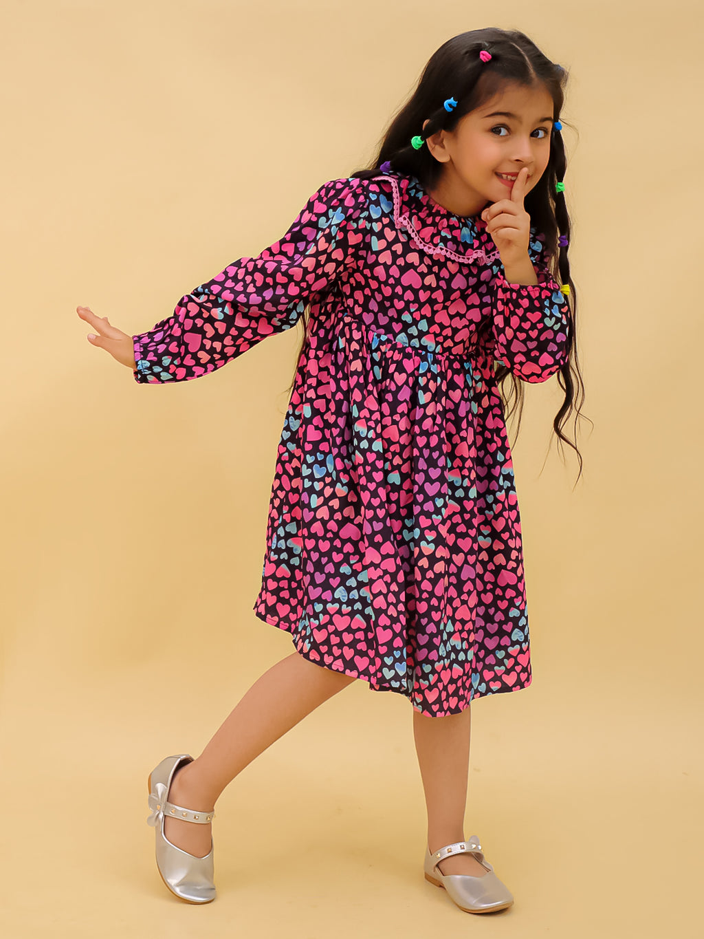 Pretty Frill Dress With Lace Detail