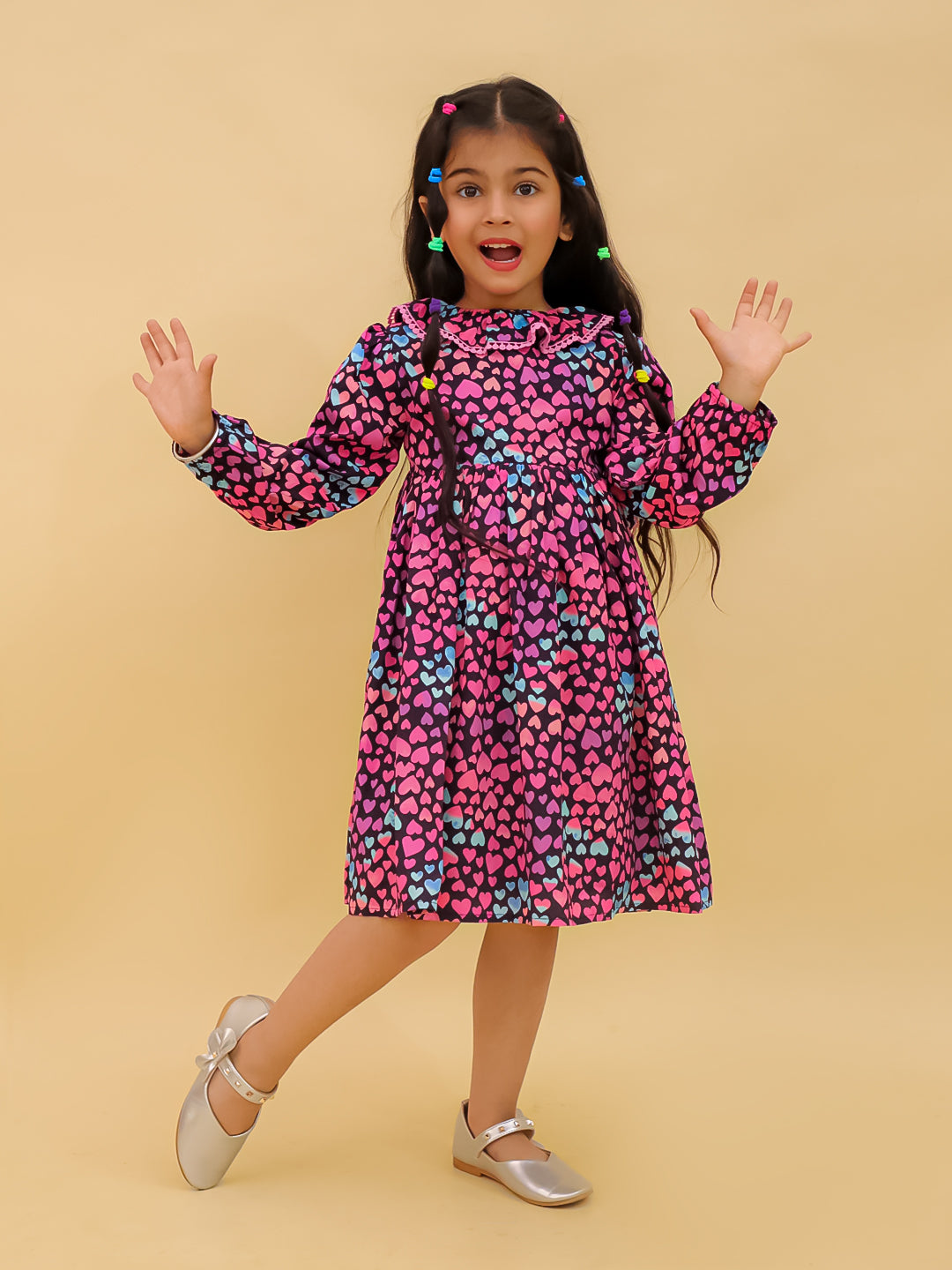 Pretty Frill Dress With Lace Detail