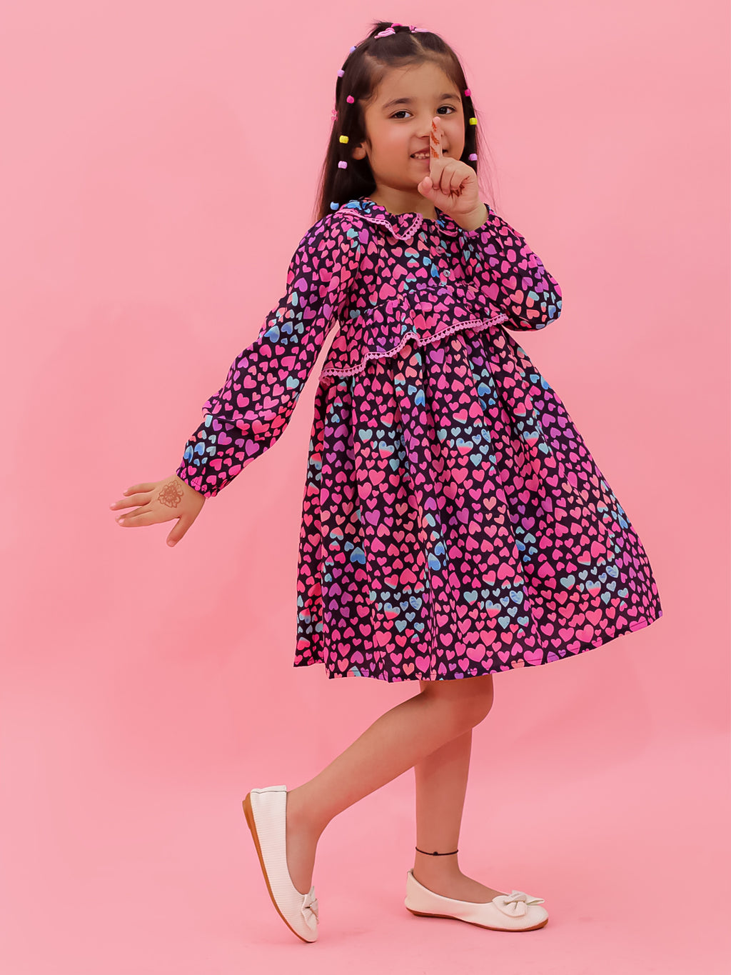 Pretty Frill Dress With Lace Detail
