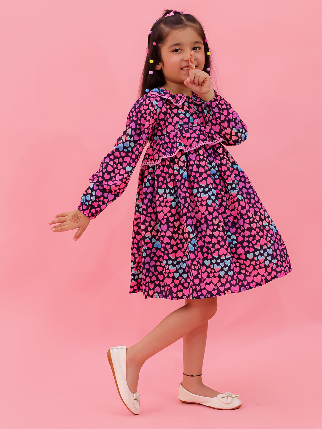 Pretty Frill Dress With Lace Detail