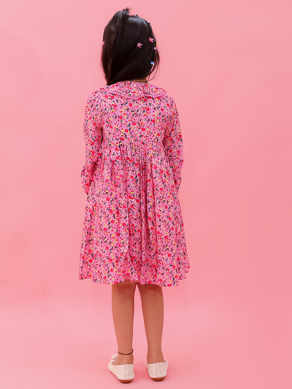 Front Button Ruffle Dress