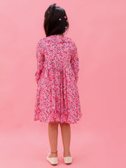 Front Button Ruffle Dress