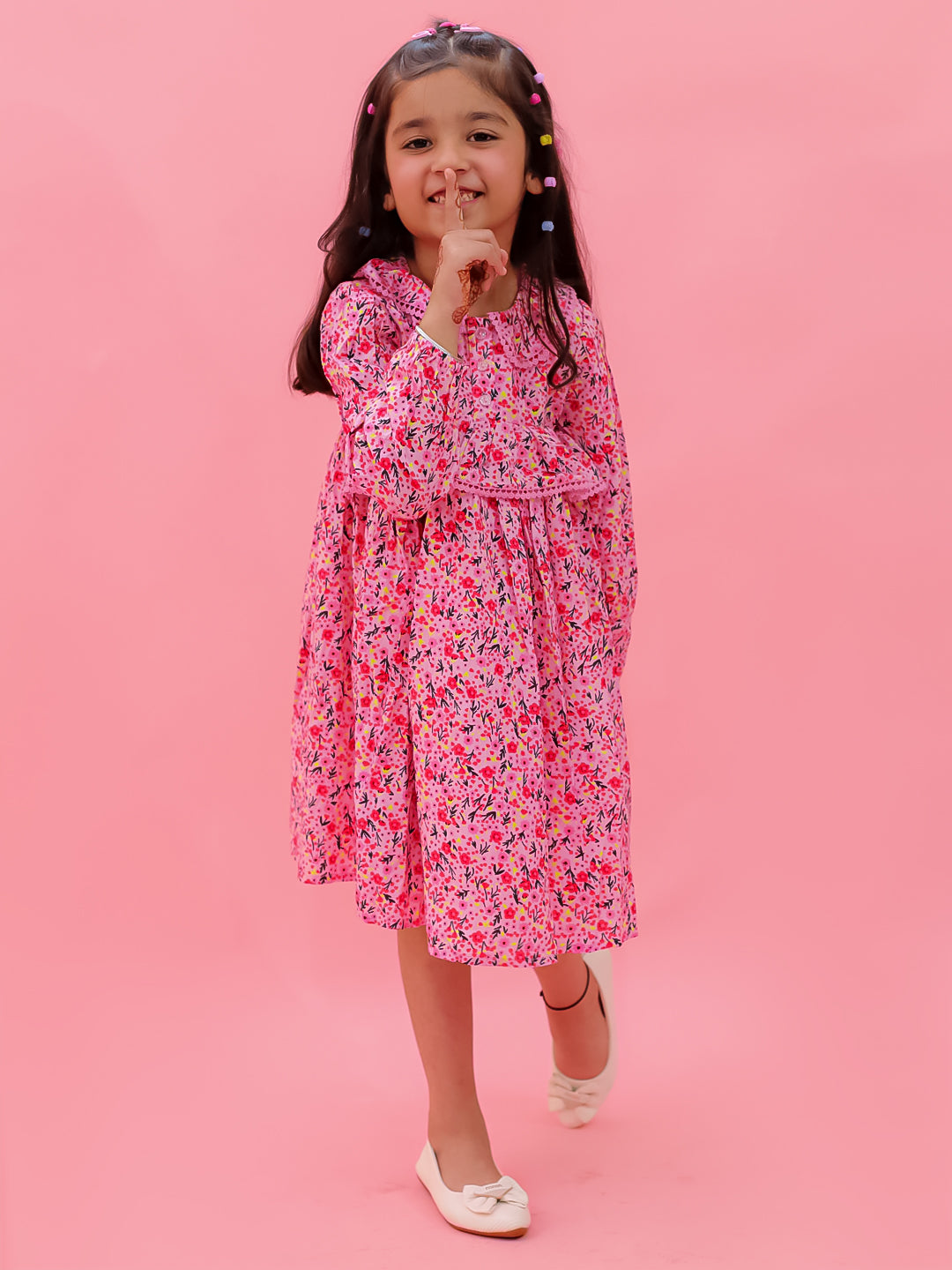 Front Button Ruffle Dress