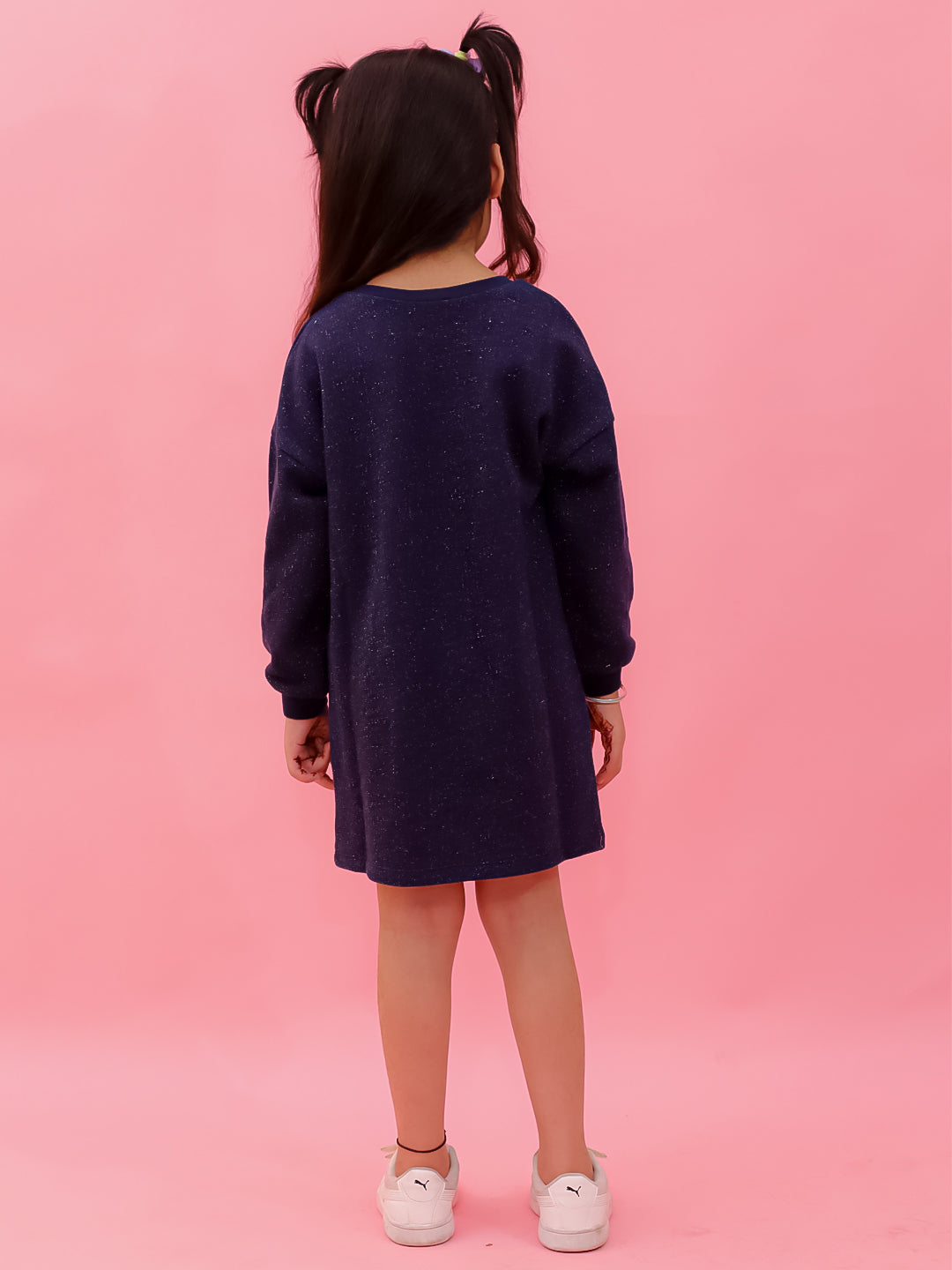 Lurex French Terry Dress With Rainbow Ruffle