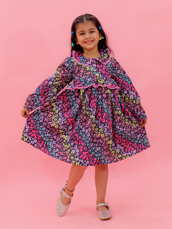 Printed Rainbow Leo Dress