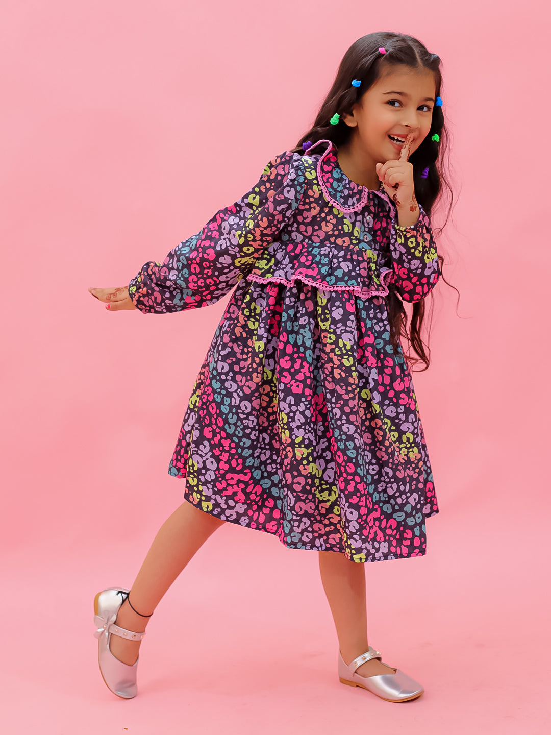 Printed Rainbow Leo Dress