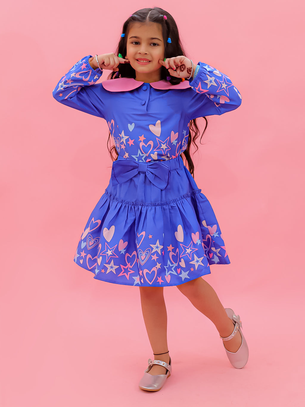 Printed Shirt With Printed Skirt