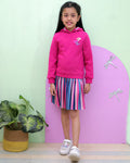 Hoodie Dress With Pleated Skirt  And Butterfly At Chest