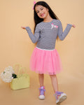 Jersey Mix Mesh Dress