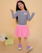 Jersey Mix Mesh Dress