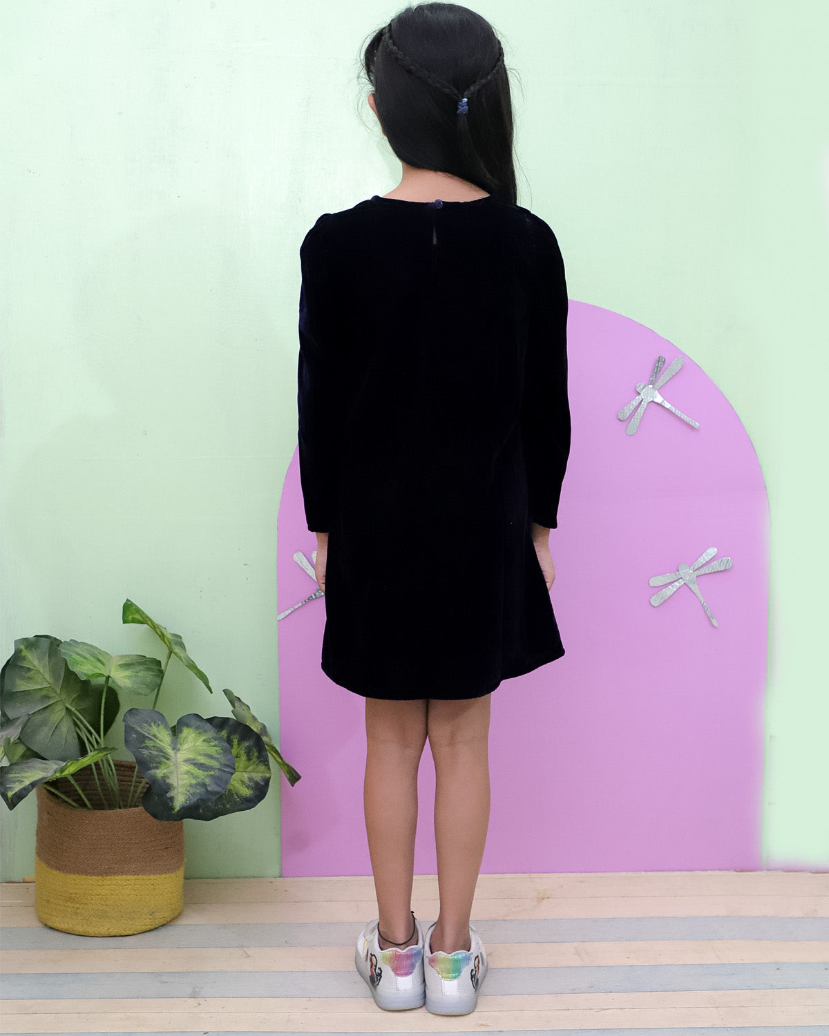 Velvet Dress With Star Bag