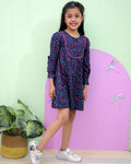 Printed Dress With Lace At Yoke