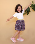 Printed Crinkle Skirt With Lurex Elastic