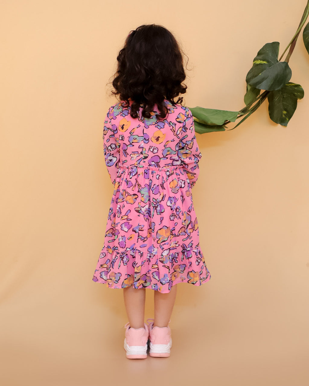 Printed Chiffon Dress With Lining