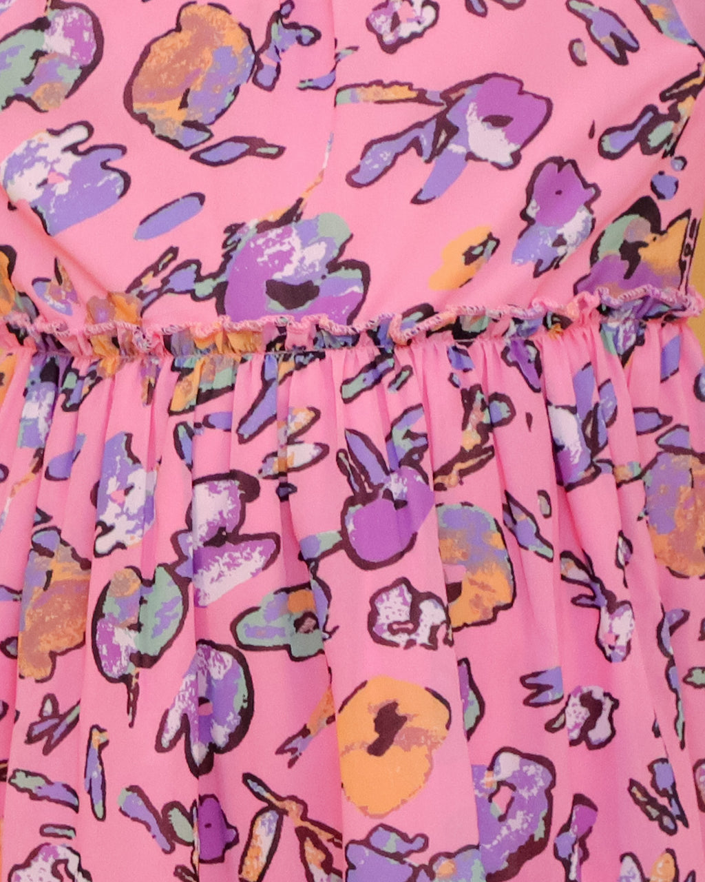 Printed Chiffon Dress With Lining