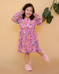 Printed Chiffon Dress With Lining