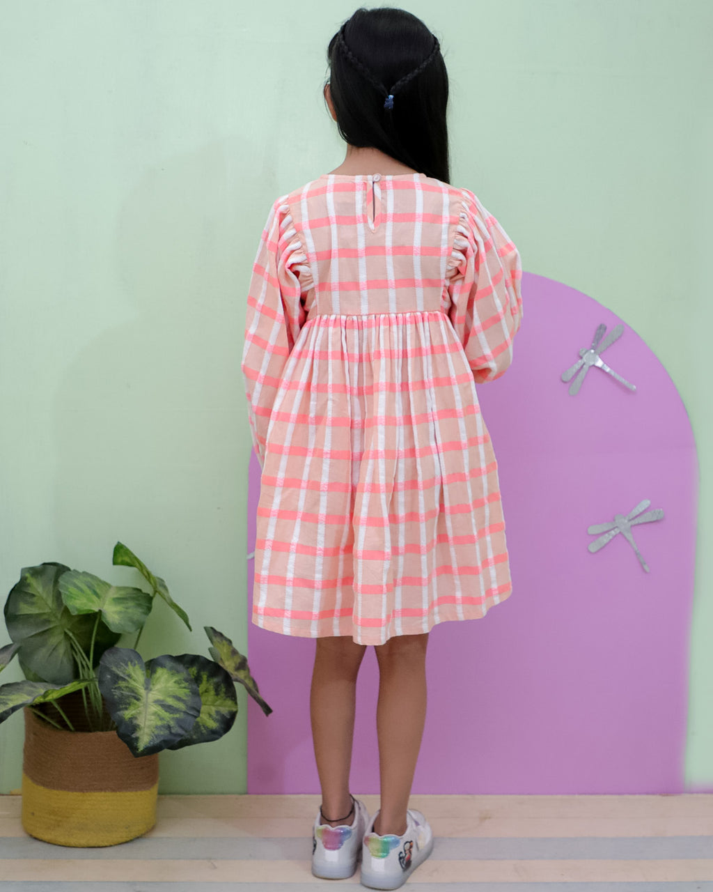 Check Jacquard Dress