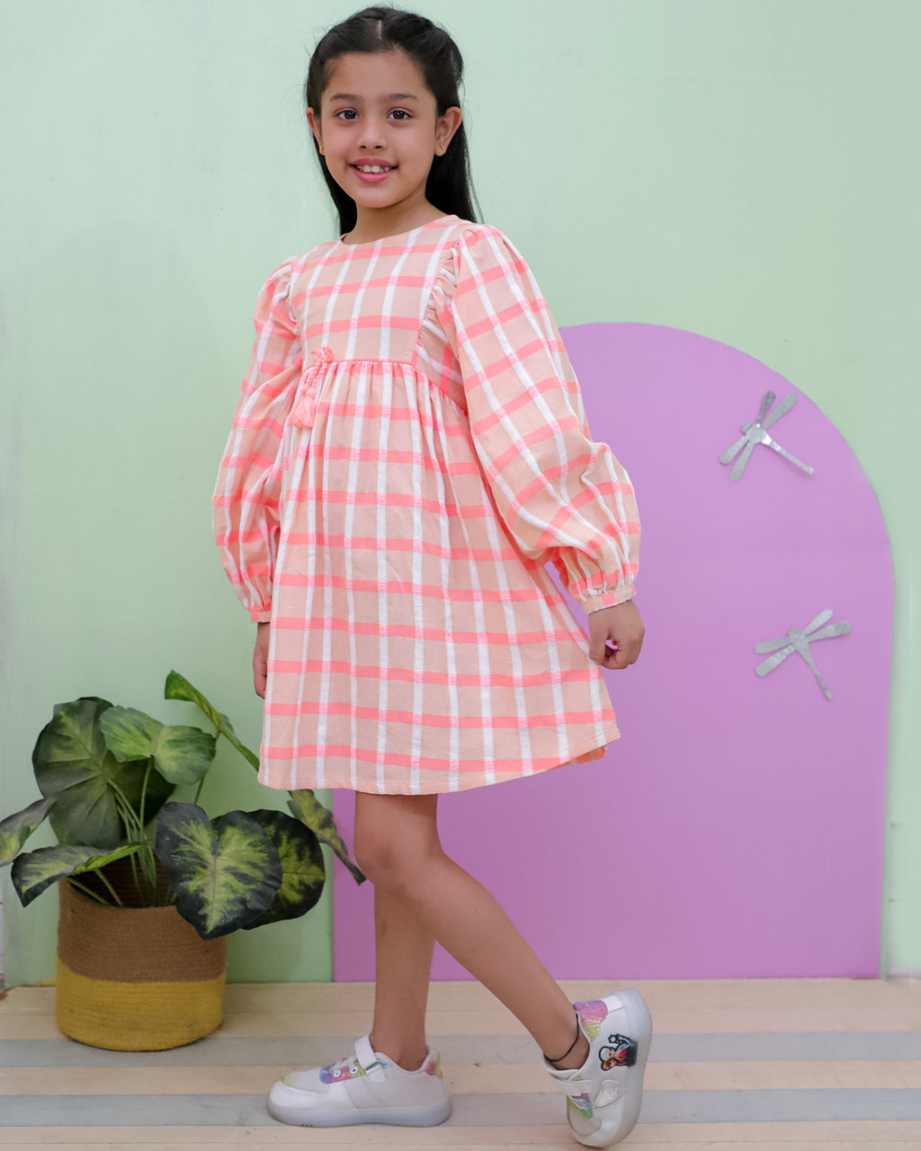 Check Jacquard Dress