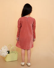 Velvet Dress With Star Bag