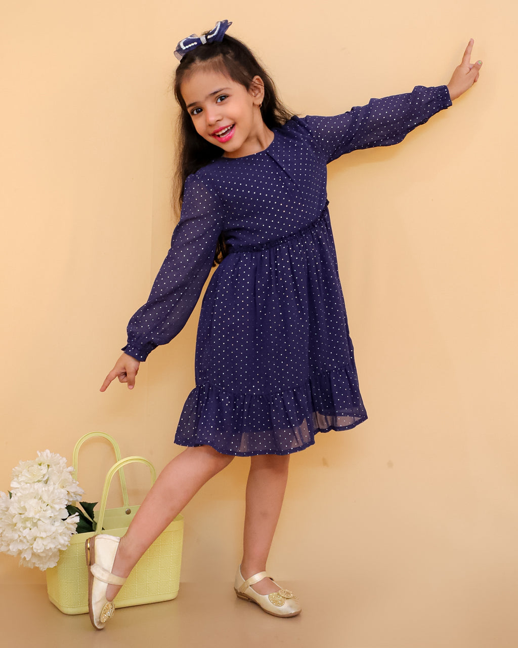 Silver Foil Printed Ggt Dress