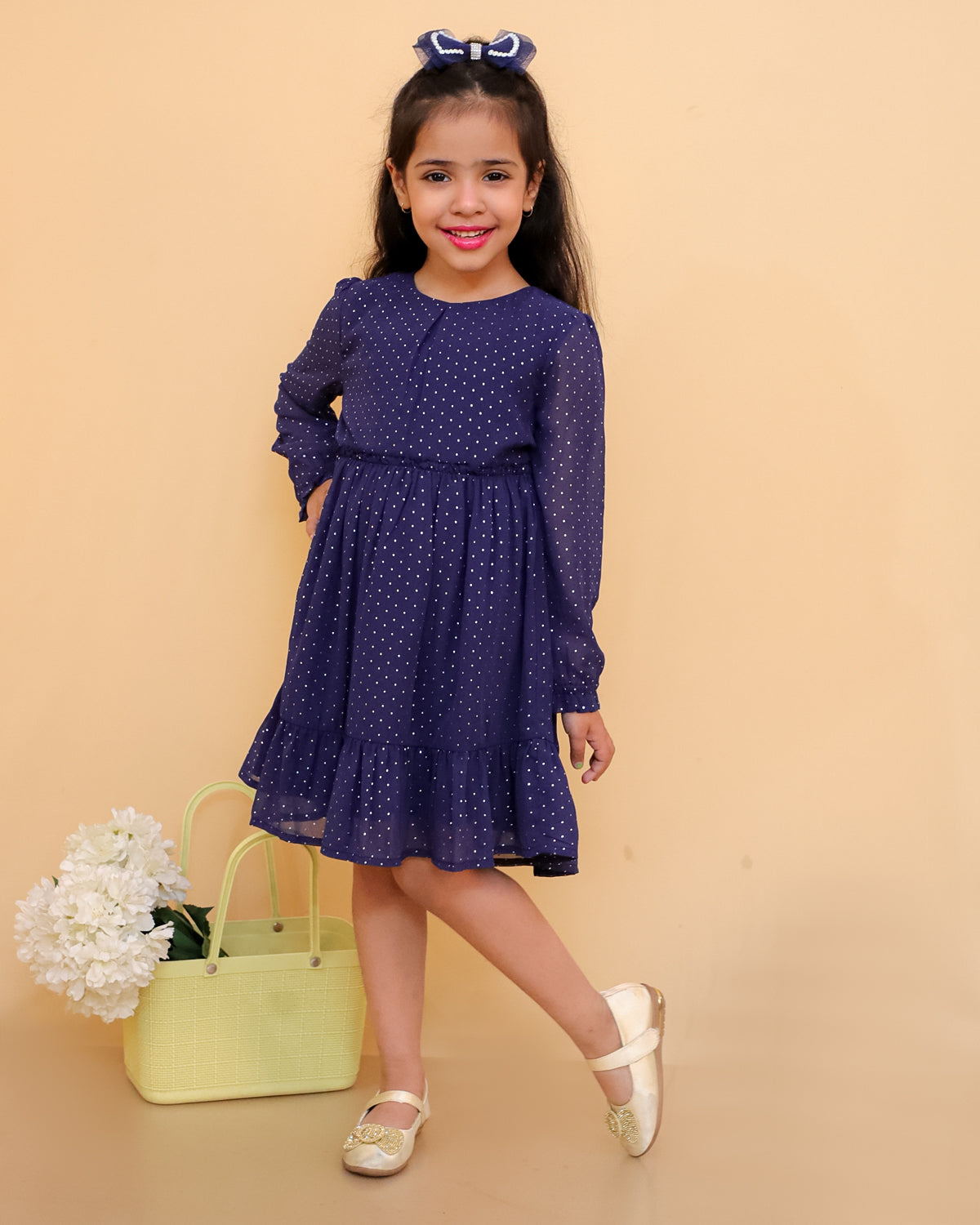 Silver Foil Printed Ggt Dress