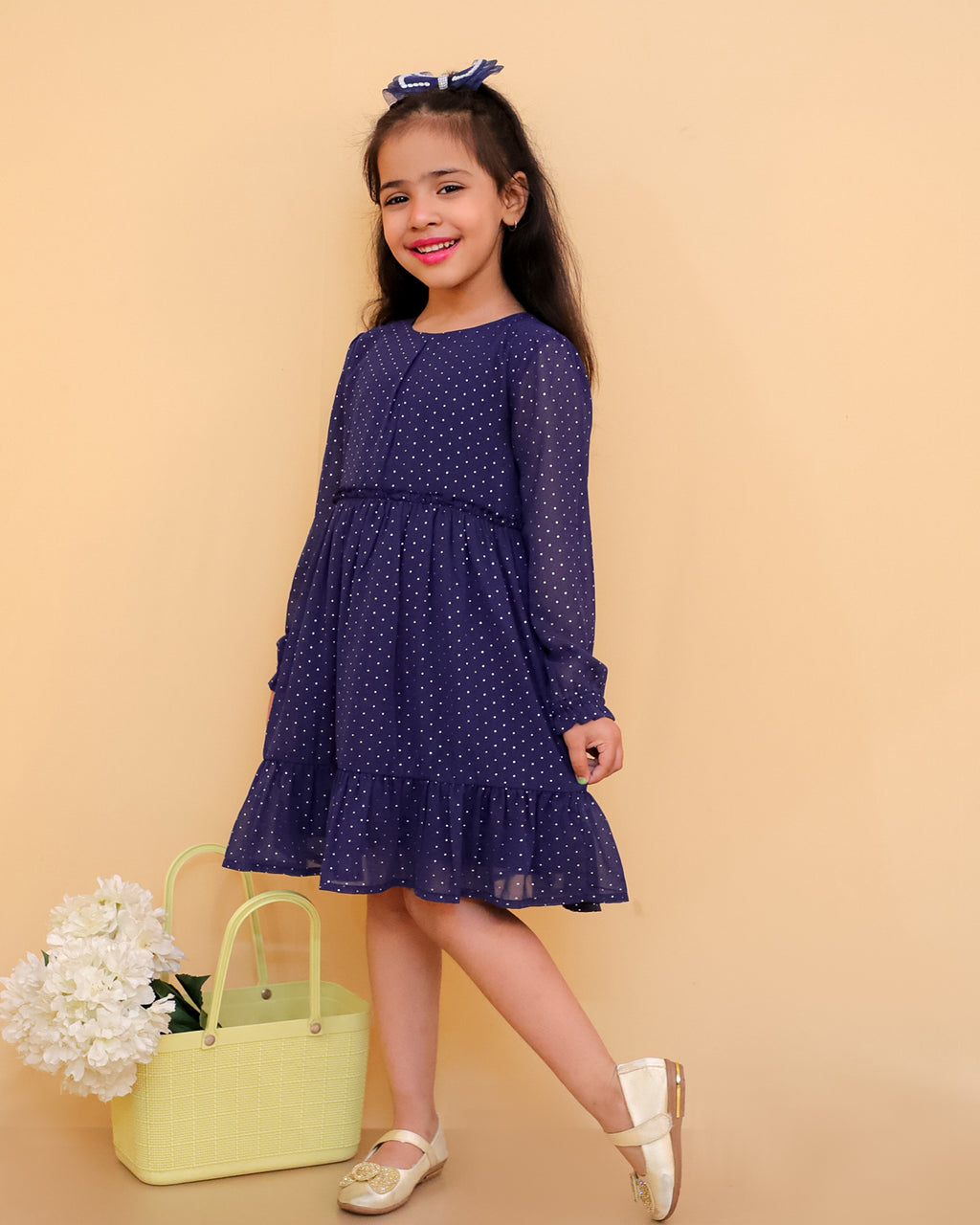 Silver Foil Printed Ggt Dress