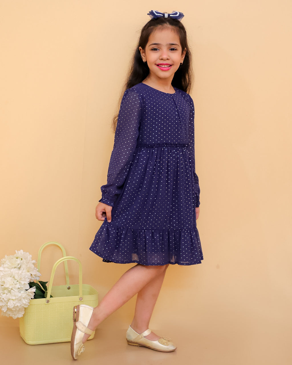 Silver Foil Printed Ggt Dress