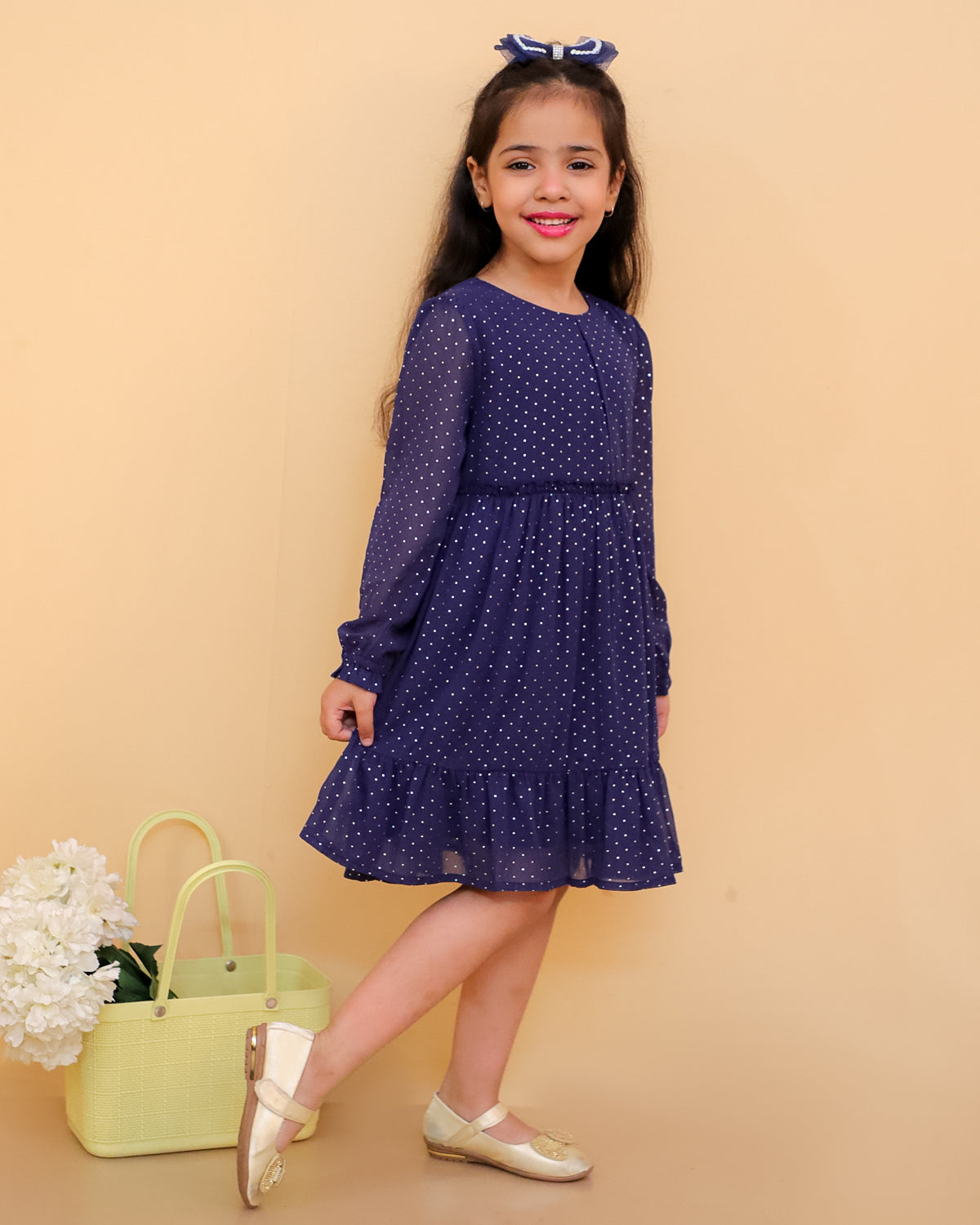 Silver Foil Printed Ggt Dress
